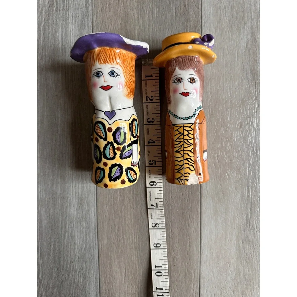 Ganz Susan Paley Jeanie & Allison‎ Bella Casa Porcelain Salt & Pepper Shakers